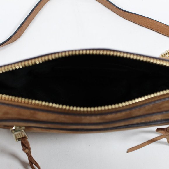 Rebecca Minkoff Avery Suede Crossbody - Tan - Picture 8 of 9